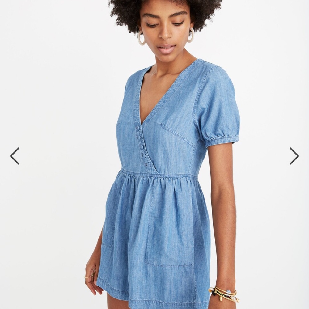 Madewell | Denim Button-Wrap Romper